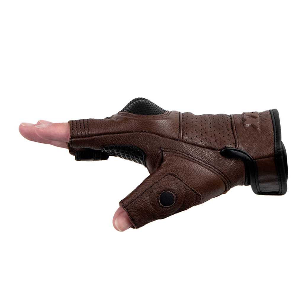 Luvas Texx Liberty Meio Dedo Marrom L - Imagem 6