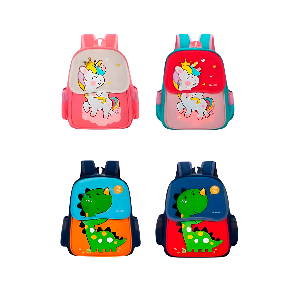 Mochila Infantil Escolar de Costas Divertida Aulas Passeio Modelo:Azul e Laranja - Imagem 2