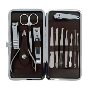Kit Manicure Estojo Cortador Lixa Alicate Tesoura Cuidado