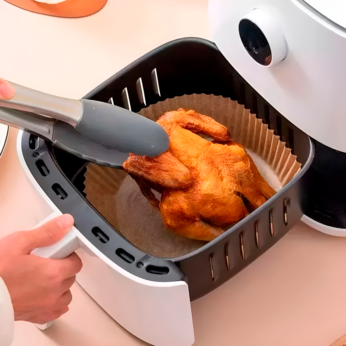 Forro Papel Airfryer Forma Antiaderente 50 Unidades Descartá - Imagem 2