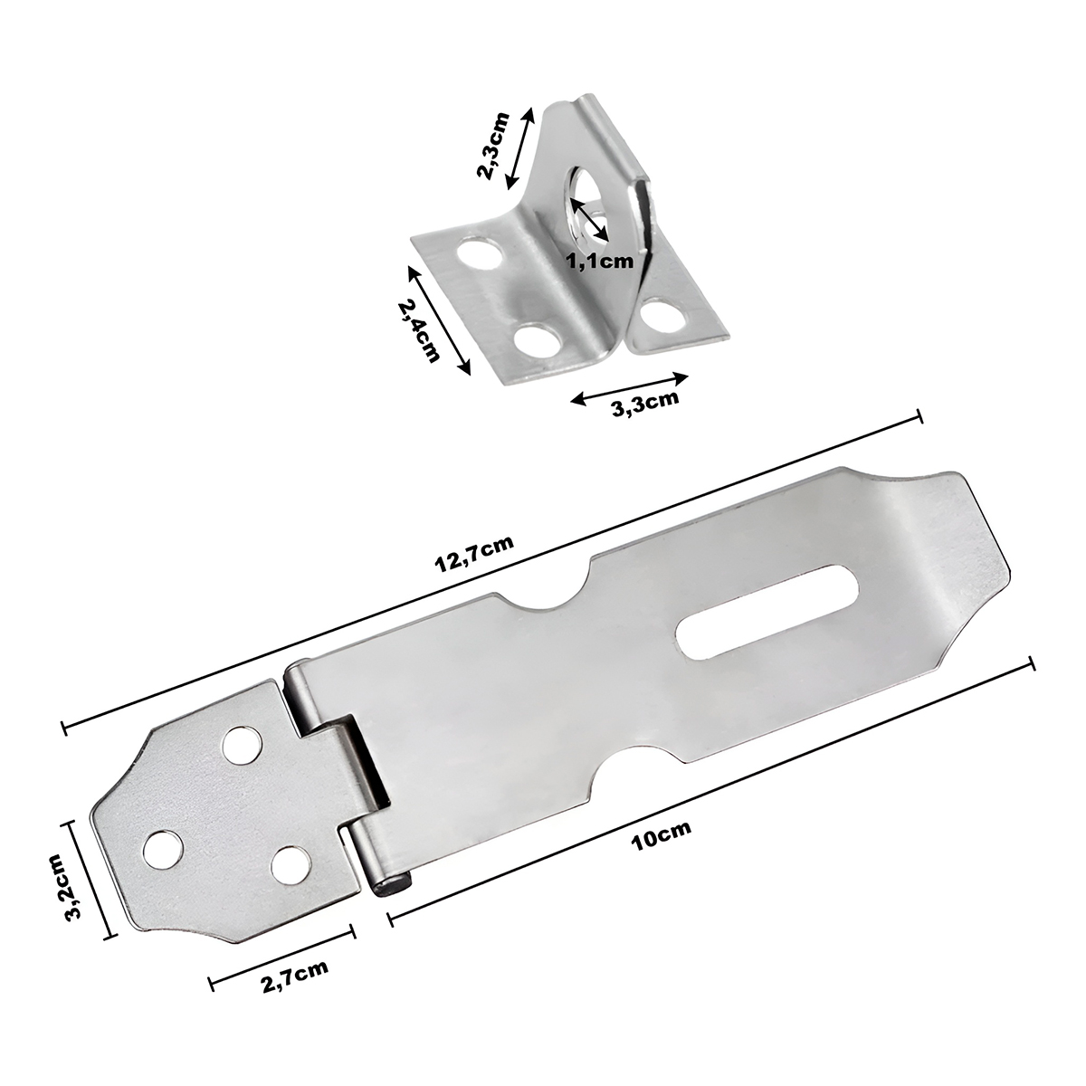 Dobradiça Porta Cadeado Trinco Aço Inox Ferramenta - Imagem 2