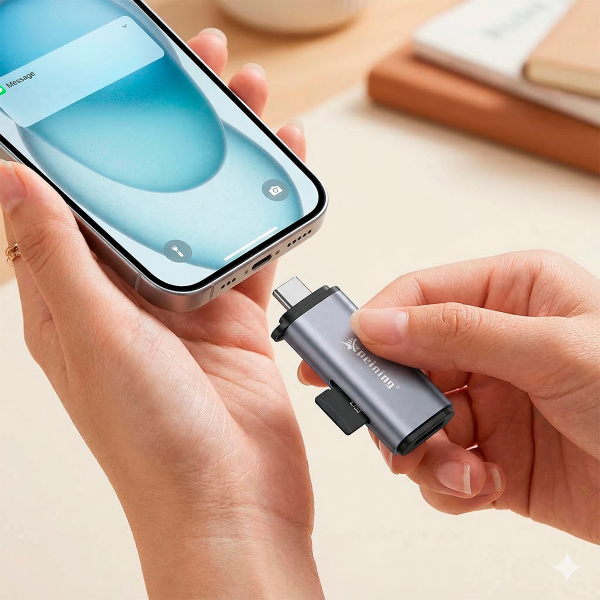 Adaptador USB A Leitor Cartão SD USB C Transmissão - Imagem 3
