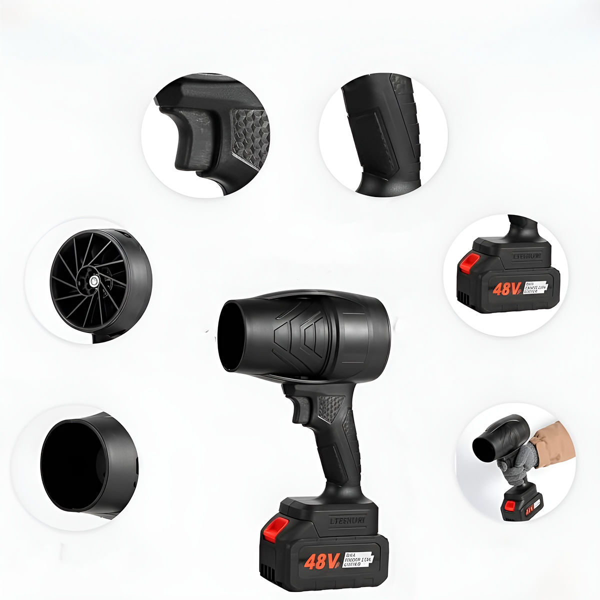 Soprador de Ar Portátil Recarregável Turbo Utilidade - Imagem 3