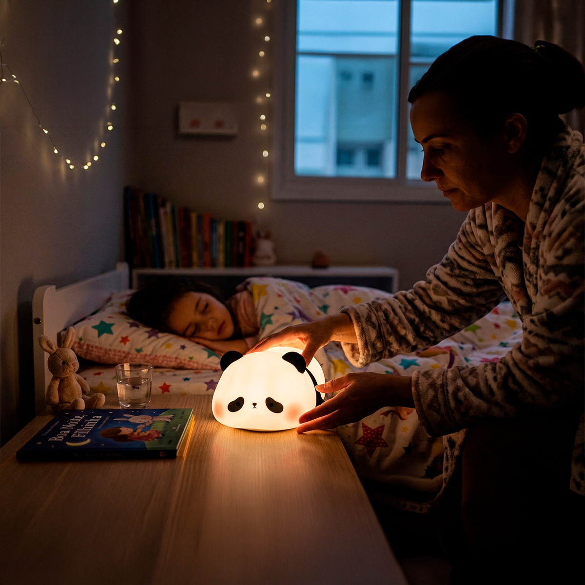 Luminária Infantil Panda Silicone LED Touch Iluminação - Imagem 3