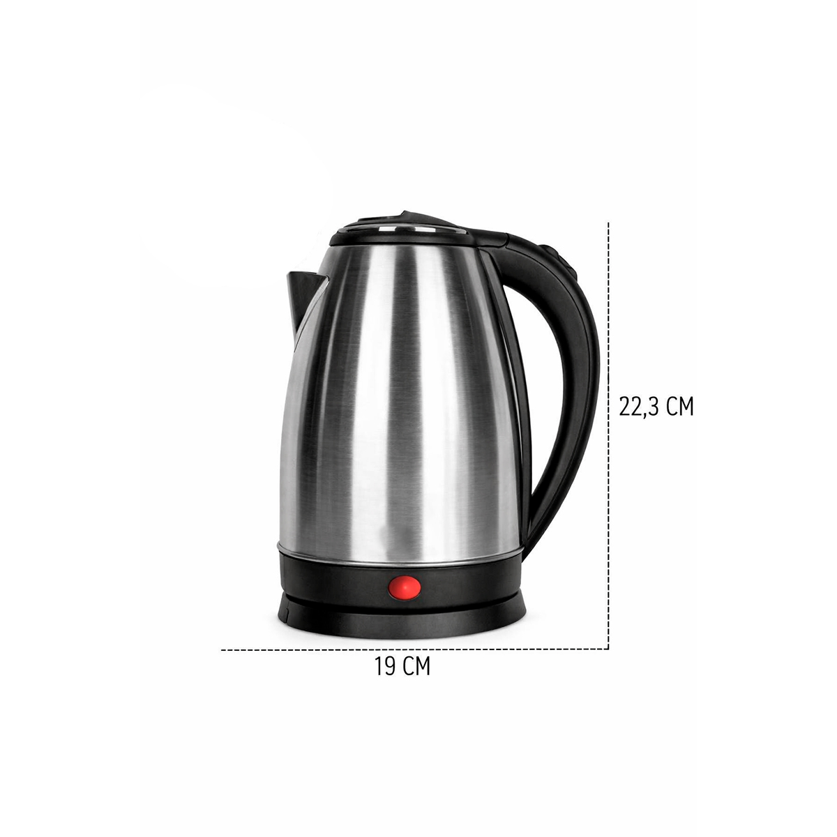 Chaleira Elétrica Aço Inox Jarra Bule 2L Portátil 110V Preto - Imagem 3