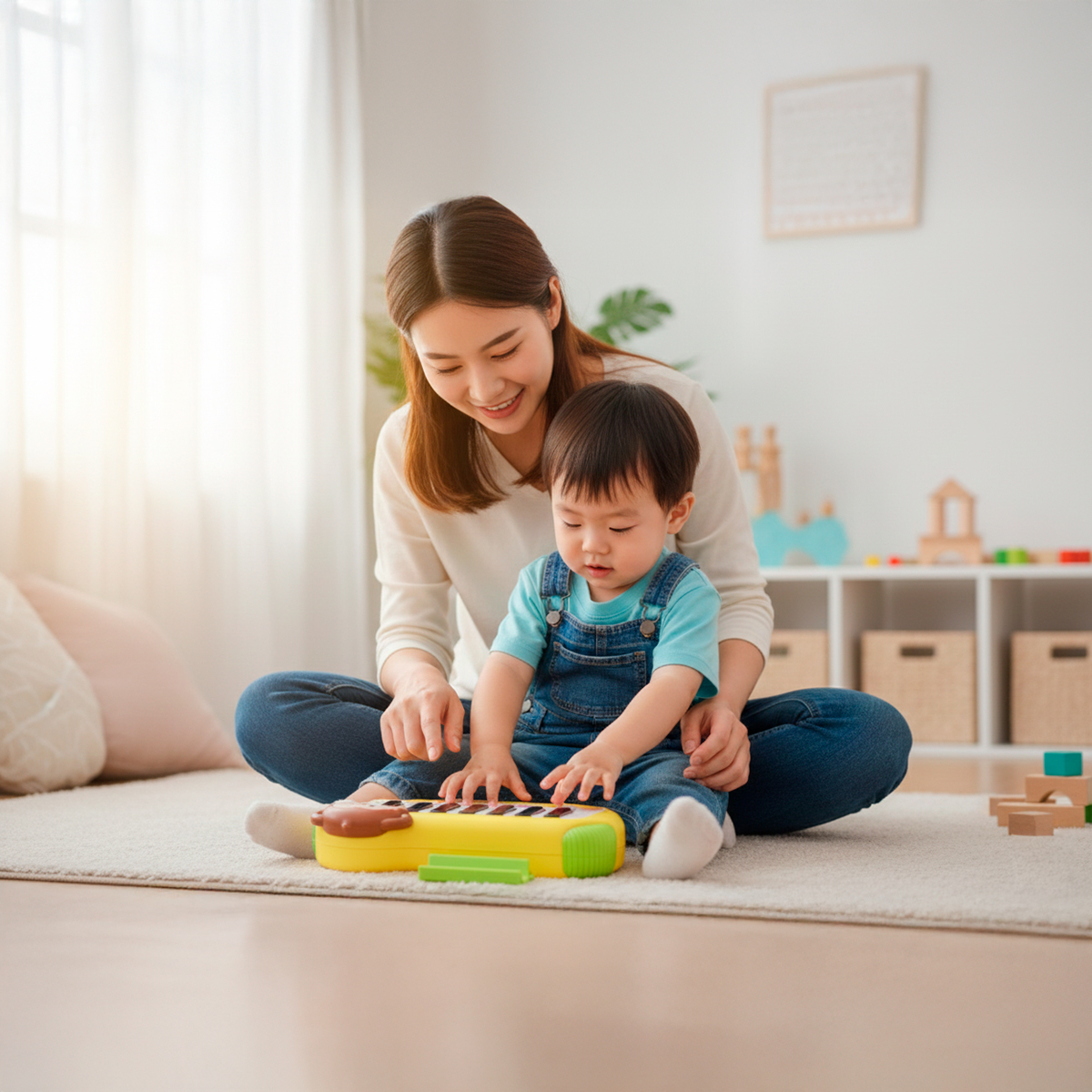 Mini Teclado Infantil Musical Macaquinho Interativo Amarelo - Imagem 4