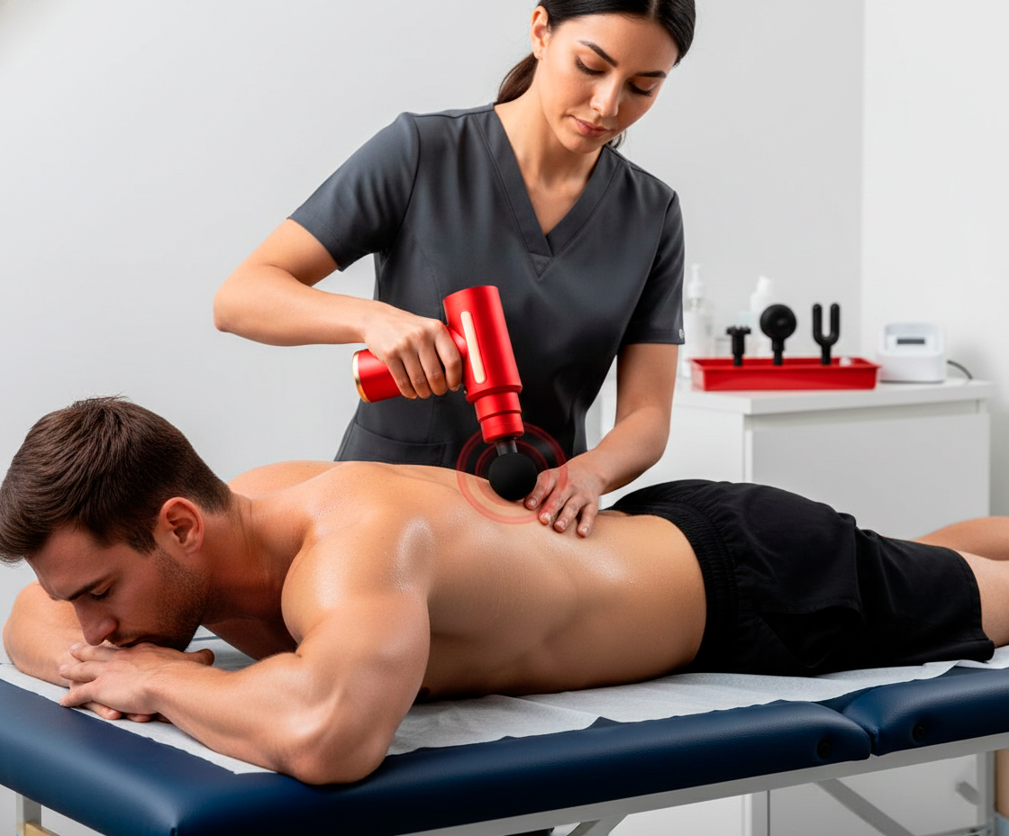 Pistola Massageadora Elétrico Fascial Muscular Relaxante - Imagem 4