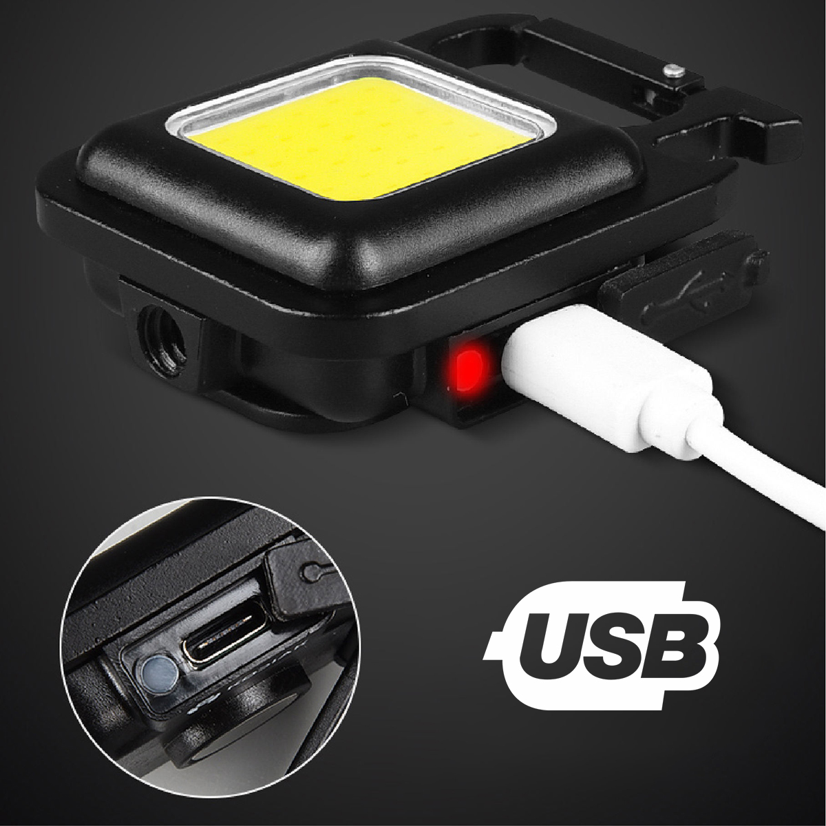 Mini Lanterna Led Portatil Usb Recarregavel Tatica Abridor - Imagem 4