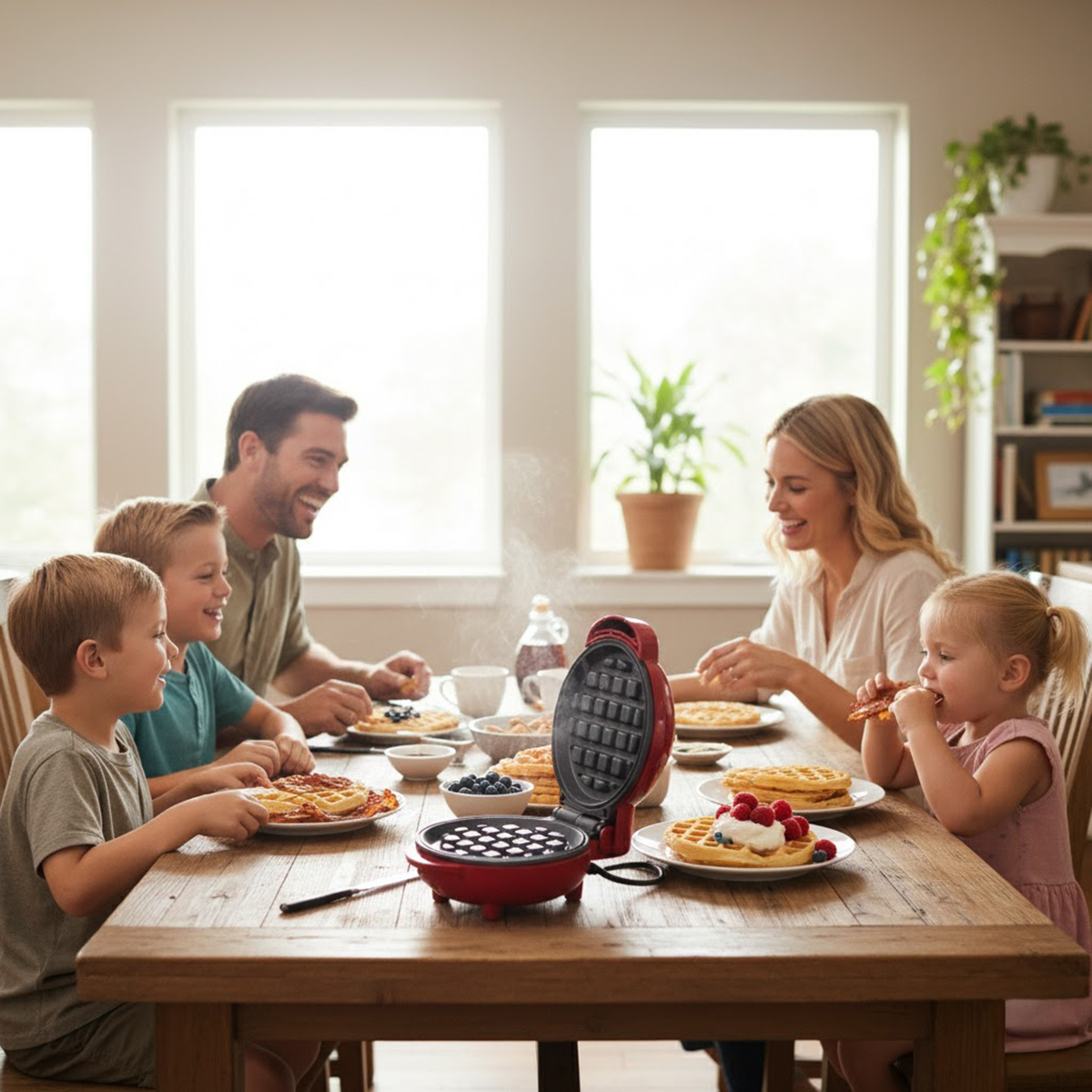 Máquina Waffle Mini Elétrica Lanches Diversão 110V - Imagem 4