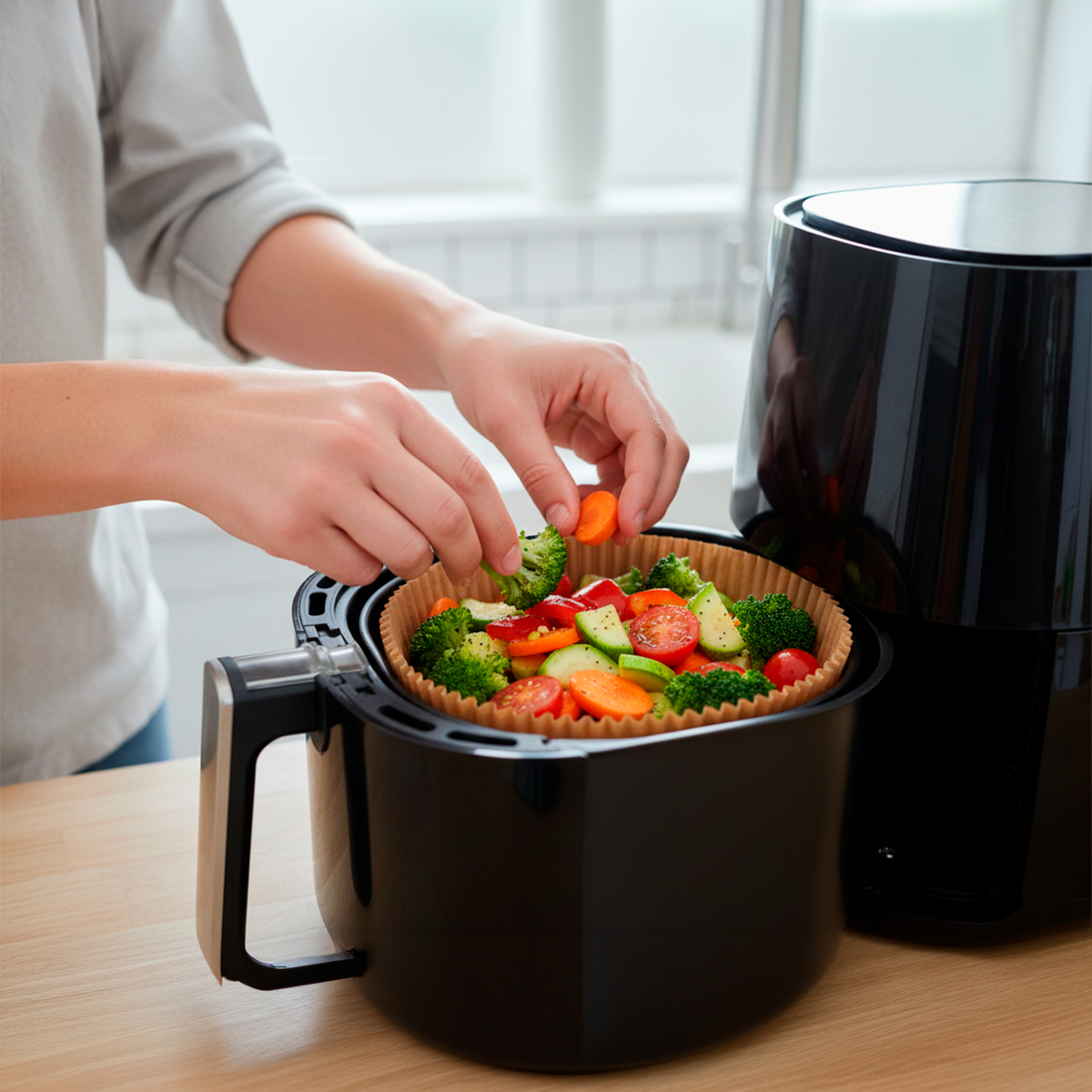 Forro Papel Airfryer Forma Antiaderente 50 Unidades Descartá - Imagem 5