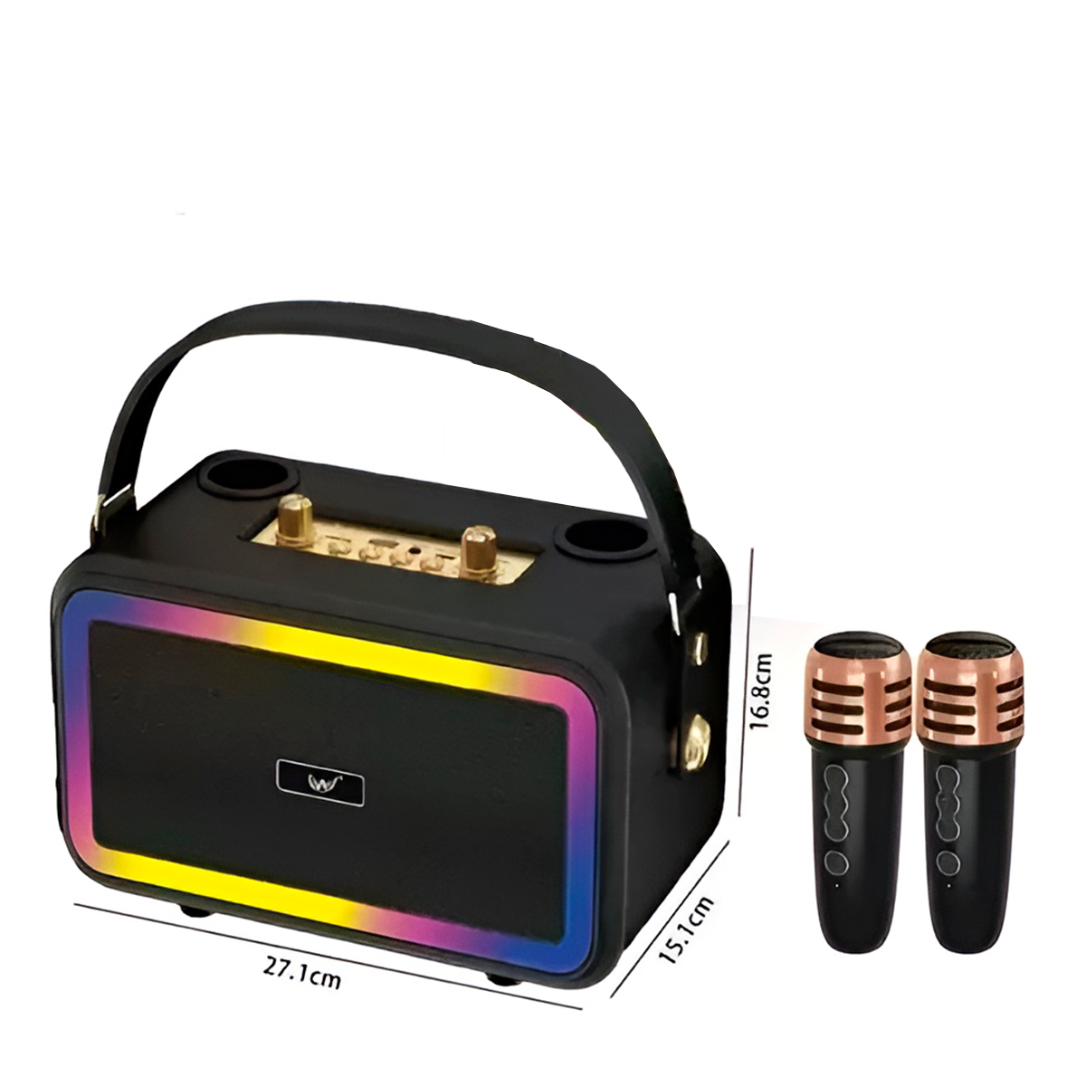 Caixa de Som Karaokê Microfone Áudio Bluetooth Potente - Imagem 5