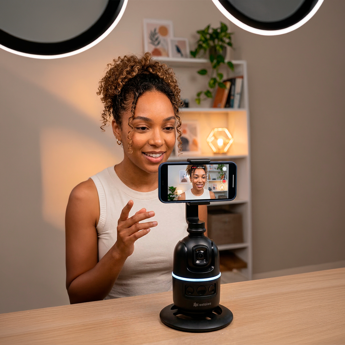 Suporte Inteligente Gimbal Reconhecimento Facial Filmagem - Imagem 5