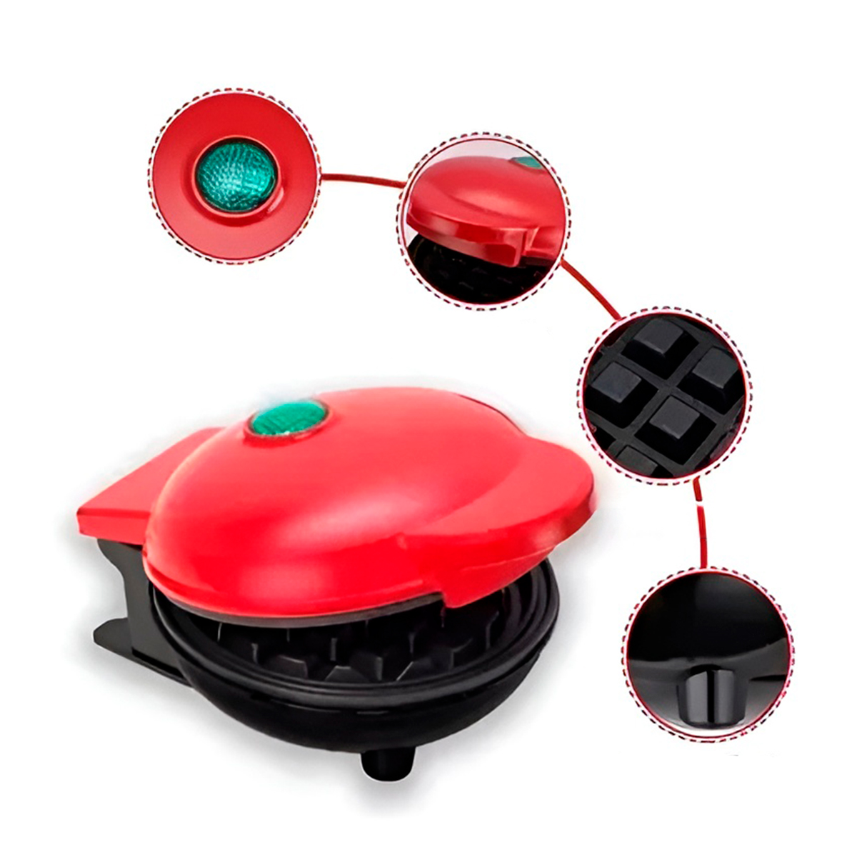Máquina Waffle Mini Elétrica Lanches Diversão 110V - Imagem 7