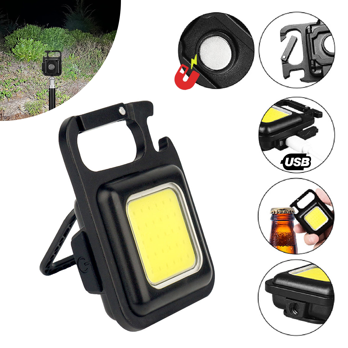 Mini Lanterna Led Portatil Usb Recarregavel Tatica Abridor - Imagem 8
