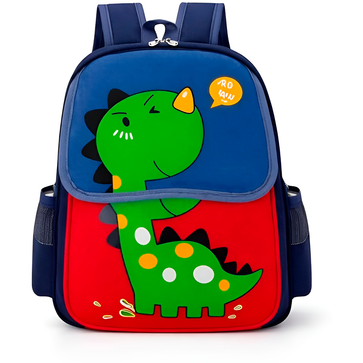 Mochila Infantil Escolar de Costas Divertida Aulas Passeio Modelo:Azul e Laranja - Imagem 8