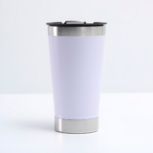 Copo Térmico Cerveja Café Aço Inox 473ml Abridor Cor:Branco