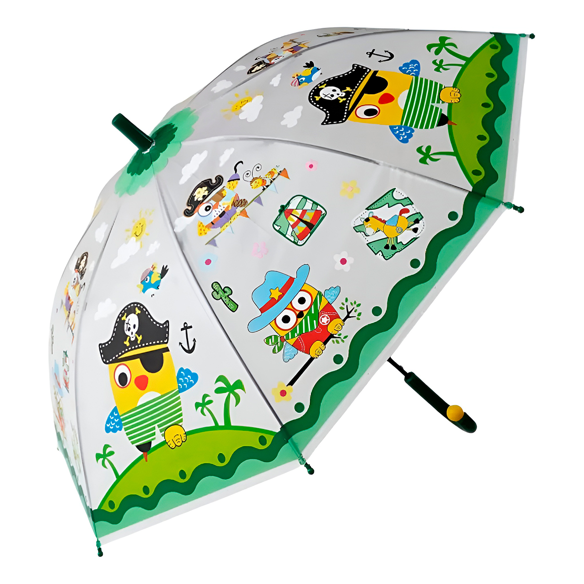 Guarda Chuva Colorido Automático Infantil ProteçãoCor:Verde