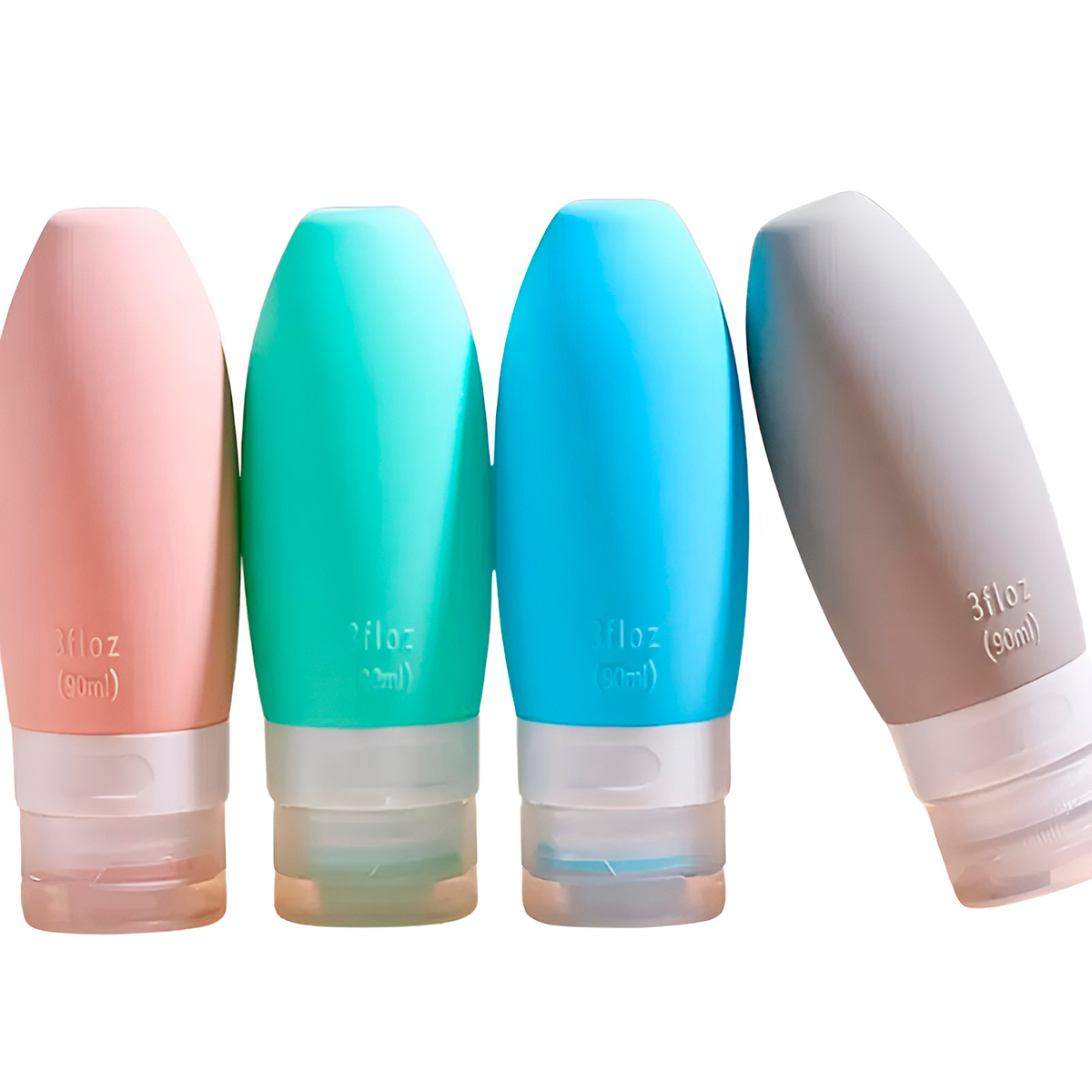4 Potes Frascos Silicone Reutilizável Flexível Viagem - Imagem 4