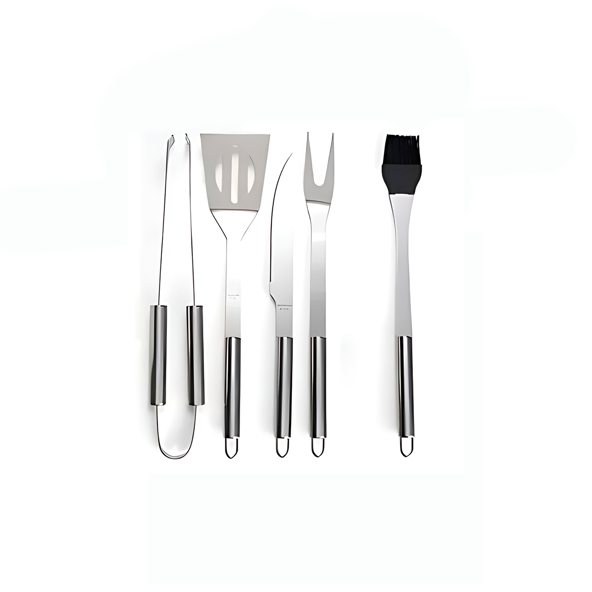 Kit Churrasco Profissional 5 Peças Utensílios Aço Inox - Imagem 2
