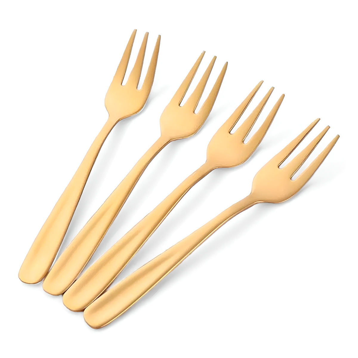 Conjunto 6 Garfos de Sobremesa Dourado Aço Inox Talher - Imagem 4