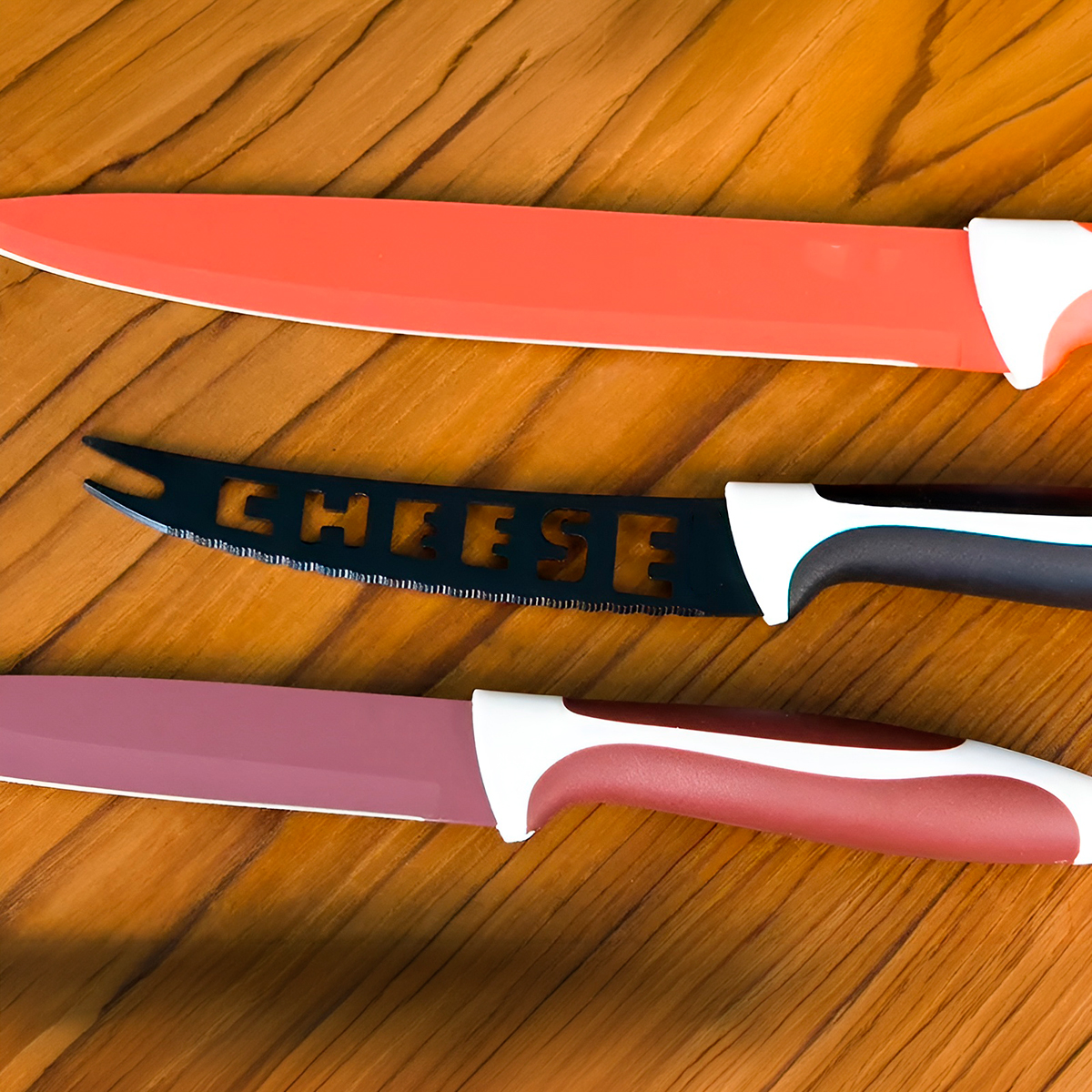 Kit 8 Facas de Cozinha Coloridas Aço Inox Utensílios - Imagem 4