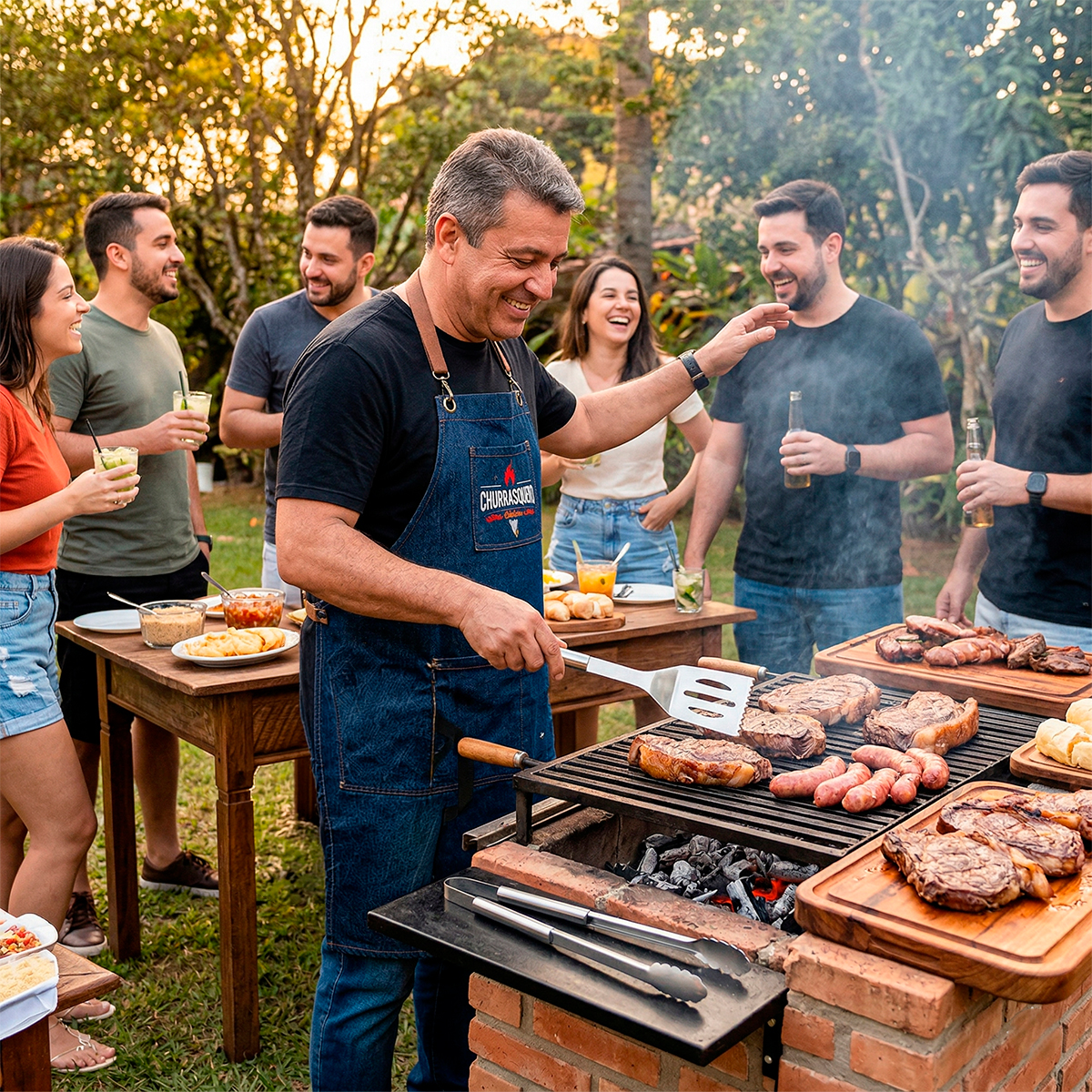 Kit Churrasco Profissional 5 Peças Utensílios Aço Inox - Imagem 5