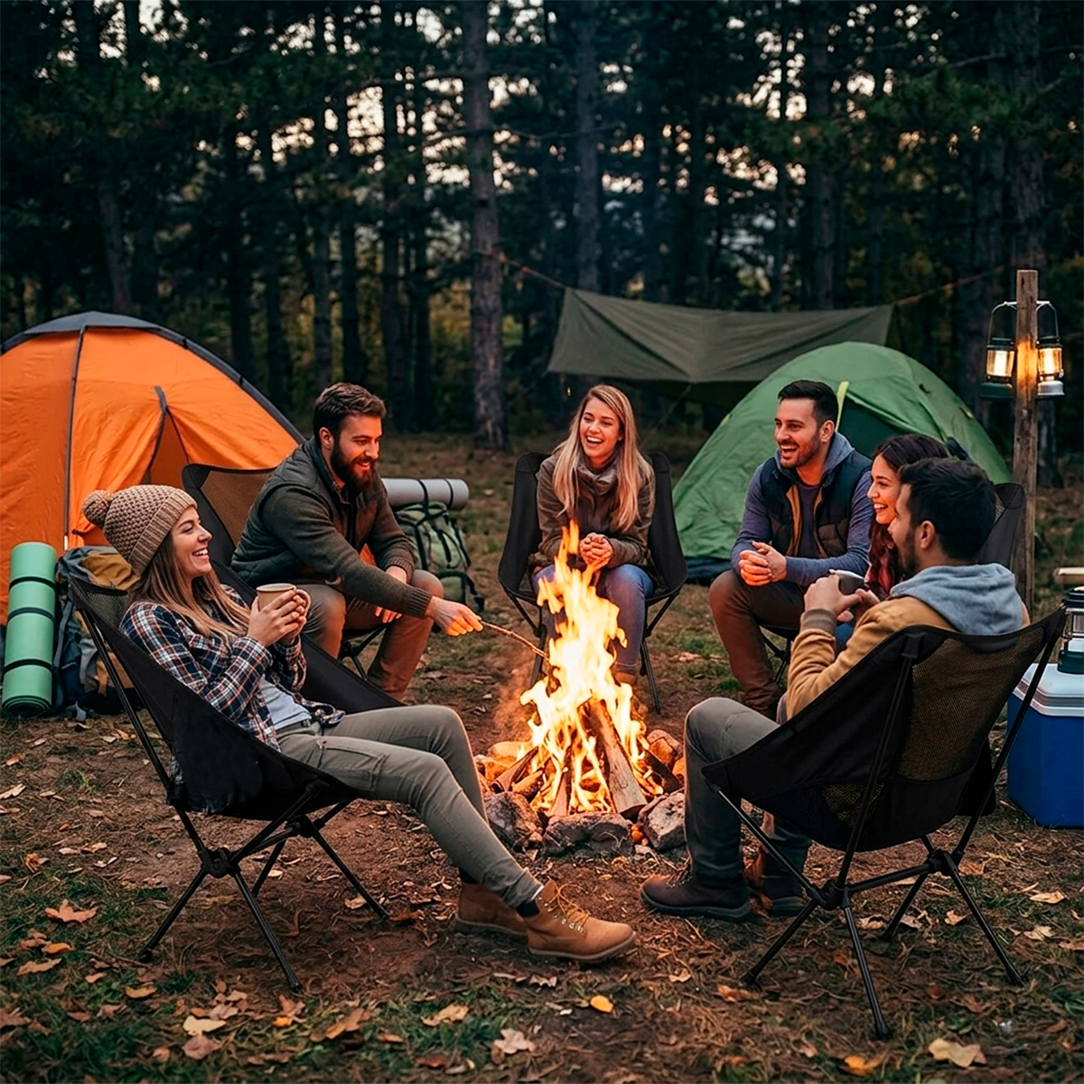 Cadeira Dobrável Portátil Camping Pescarias Praias - Imagem 5