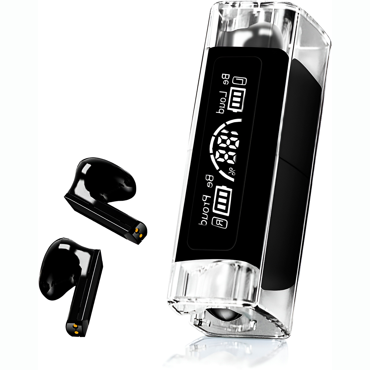 Fone de Ouvido Bluetooth Estojo Transparente Áudio Cor:Lilás - Imagem 5