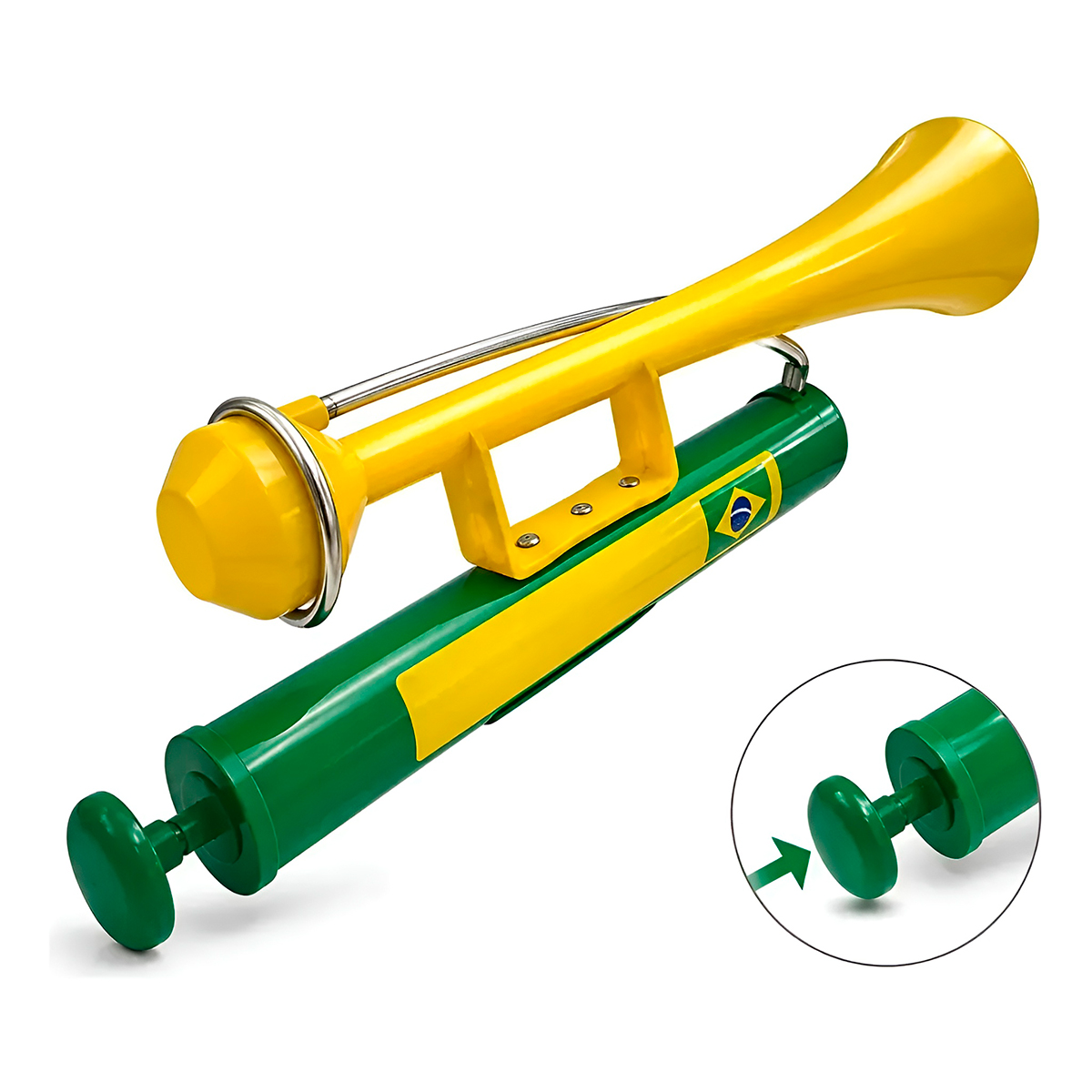 Buzina Vuvuzela Ar Comprimido Torcida Barulho Corneta - Imagem 3
