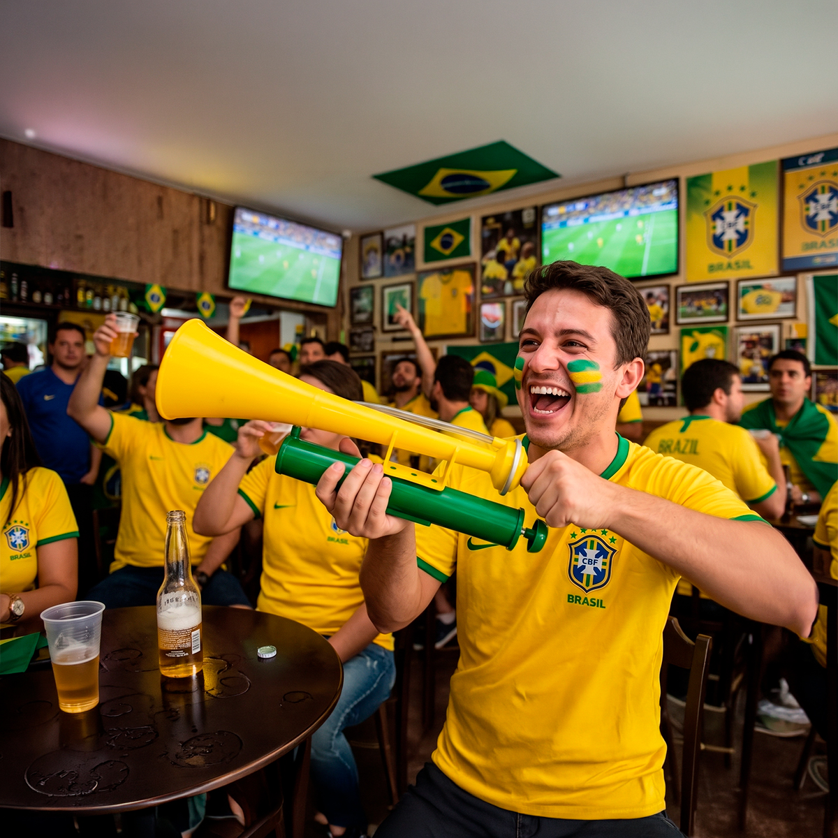 Buzina Vuvuzela Ar Comprimido Torcida Barulho Corneta - Imagem 4
