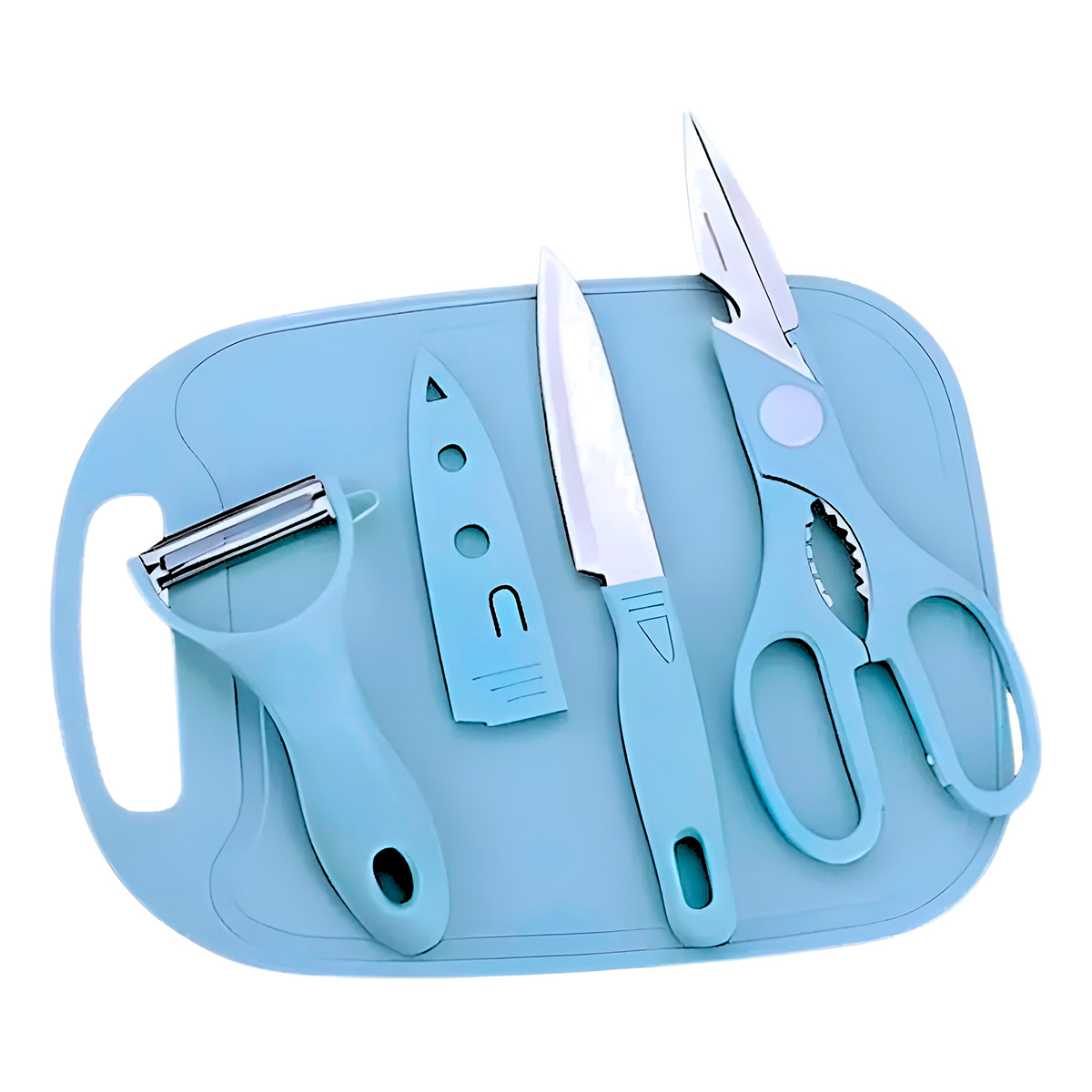 Jogo de Cozinha 4 Utensílios Cor:Azul