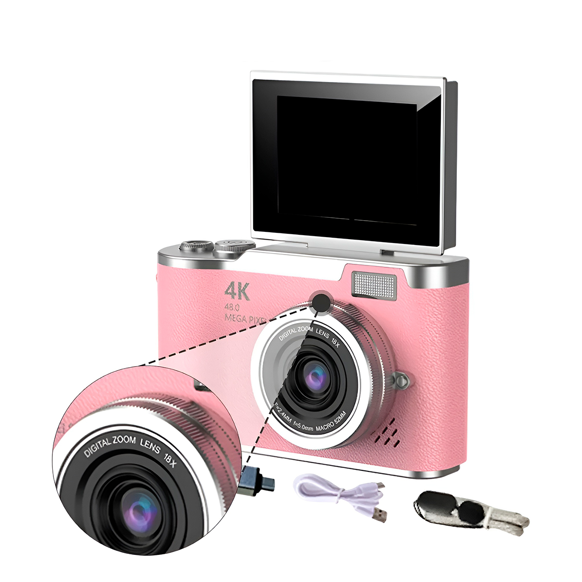 Câmera Fotográfica Digital 4k Tela Flip - Imagem 3